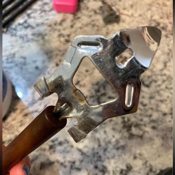 Vintage Bottle Can Opener Mid Century Modern MCM Tortoise Shell Bakelite Handle - Picture 4 of 5